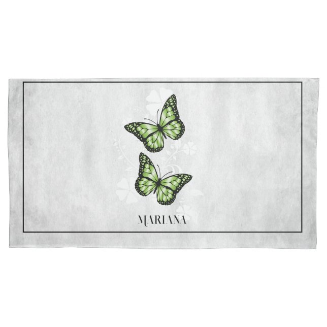 Housse D'oreillers Coque Coussin de papillon vert (devant)