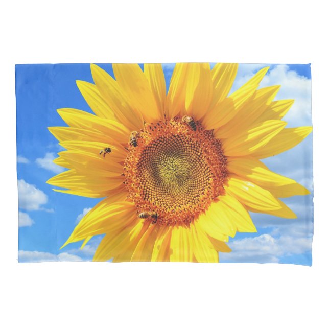 Housse D'oreillers Coque Coussin de tournesol jaune (devant)