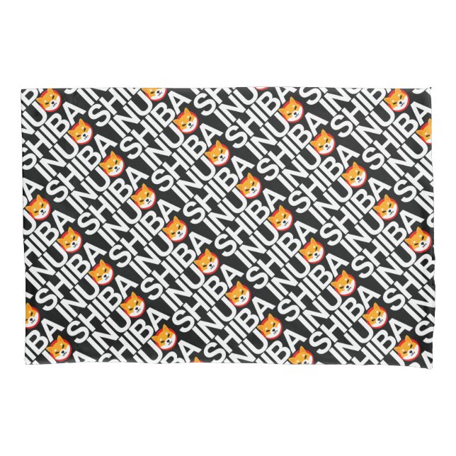 Housse D'oreillers Coque Coussin du logo intégral de Shiba Inu (devant)
