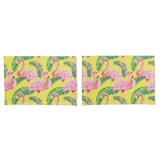 Housse D'oreillers Coque Coussin Flamingo Patte (devant-Set)