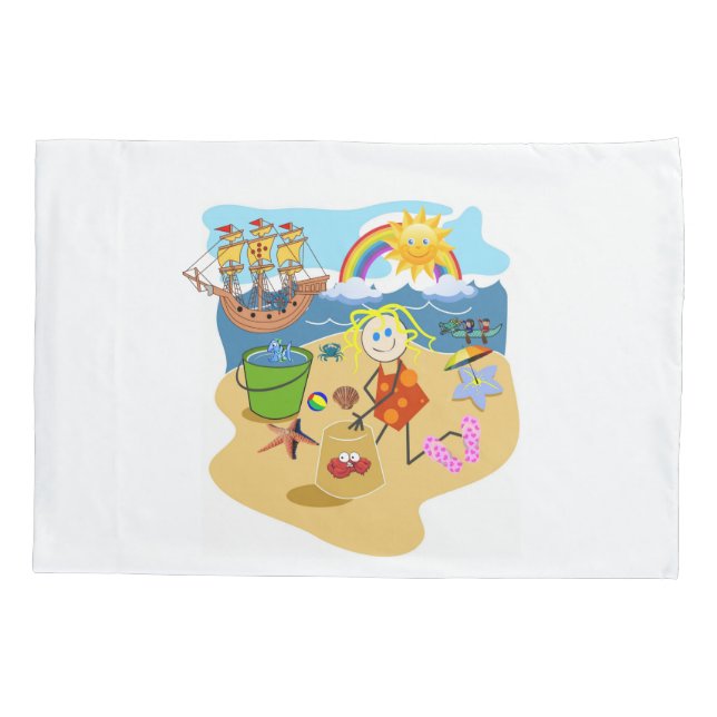 Housse D'oreillers Coque coussin Rainbow Sun Beach Sand (Dos)