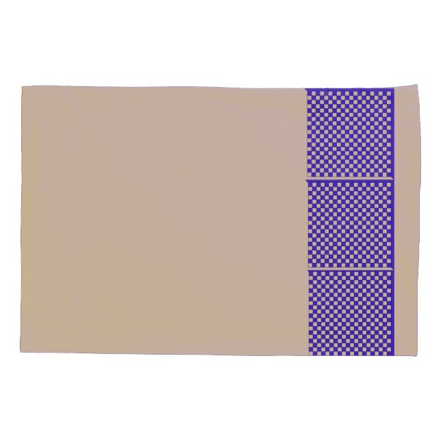 Housse D'oreillers Coque Coussin réversible aux échecs bleus (Dos)