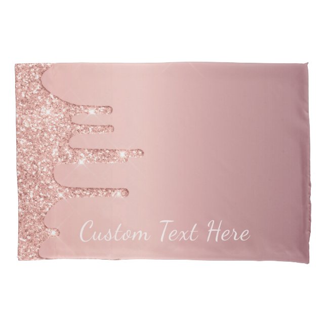 Housse D'oreillers Coque Coussin rose Parties scintillant or avec tex (devant)