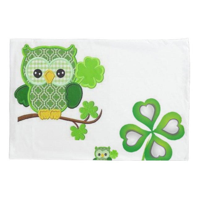 Housse D'oreillers Coque coussin Saint Patrick's Day Owl (Dos)