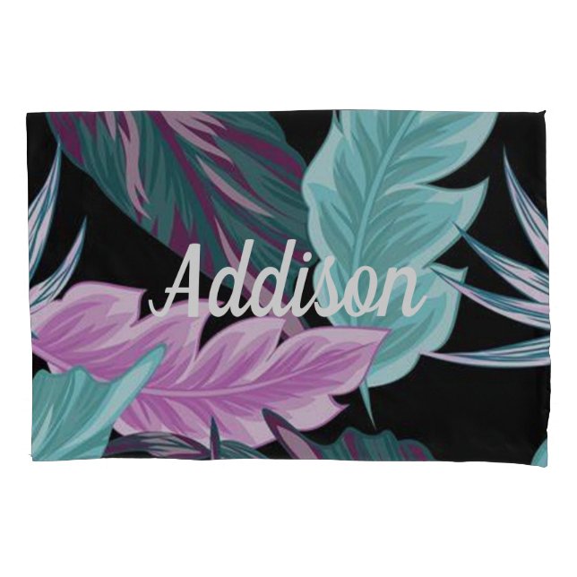 Housse D'oreillers Coque Coussin Tropical Purple Leaf (devant)