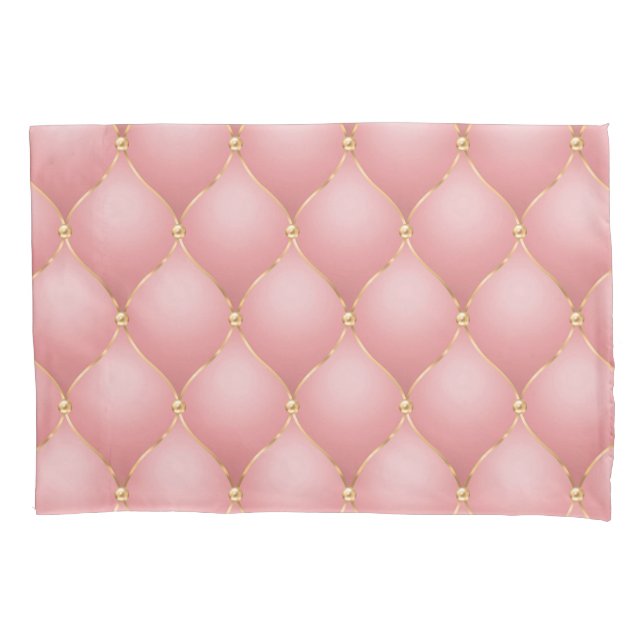 Housse D'oreillers Coque Coussin Tufted Diamonds or rose (devant)