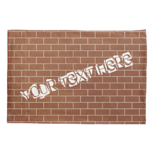 Housse D'oreillers Coque de Coussin de mur de briques avec texte pers
