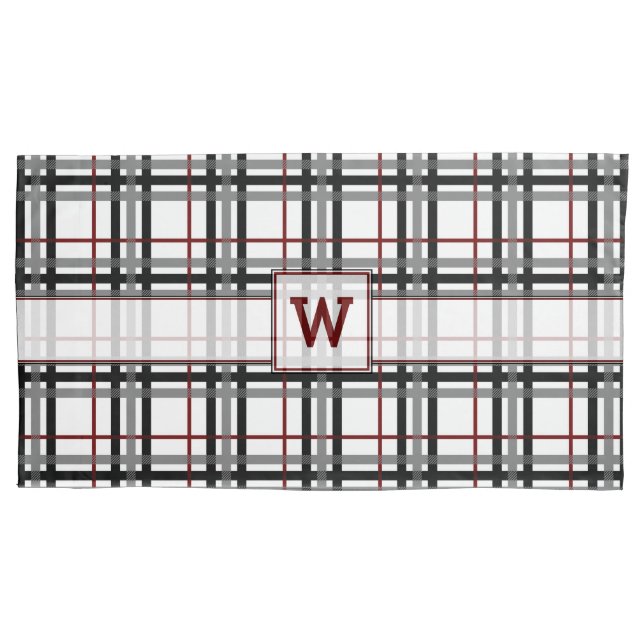 Housse D'oreillers Coque de Coussin noir blanc et rouge (devant)