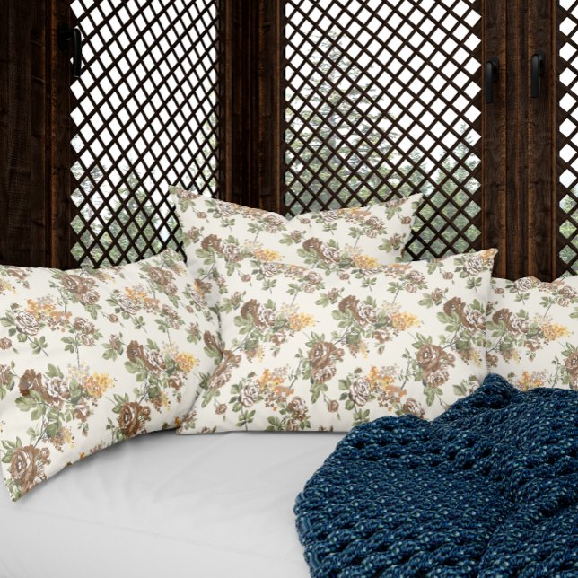 Housse D'oreillers Coque de Motif de Rose Brown rustique (Créateur téléchargé)