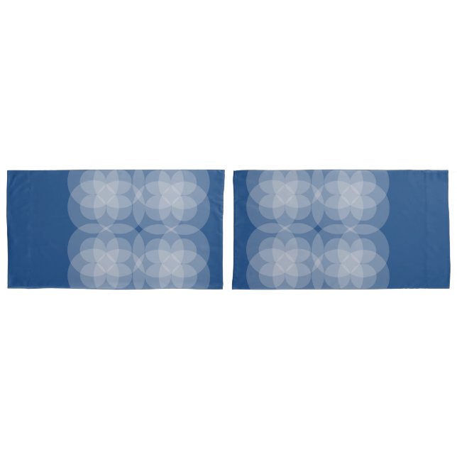 Housse D'oreillers Coques coussins - Cercles croisés sur bleu (devant-Set)