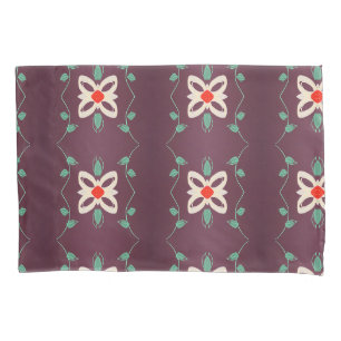 Housse D'oreillers Coques Coussins fleuris en Plum blanc et vert