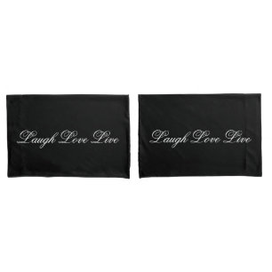 Housse D'oreillers Coques Coussins Noirs Et Blancs Avec Rire Amour Li