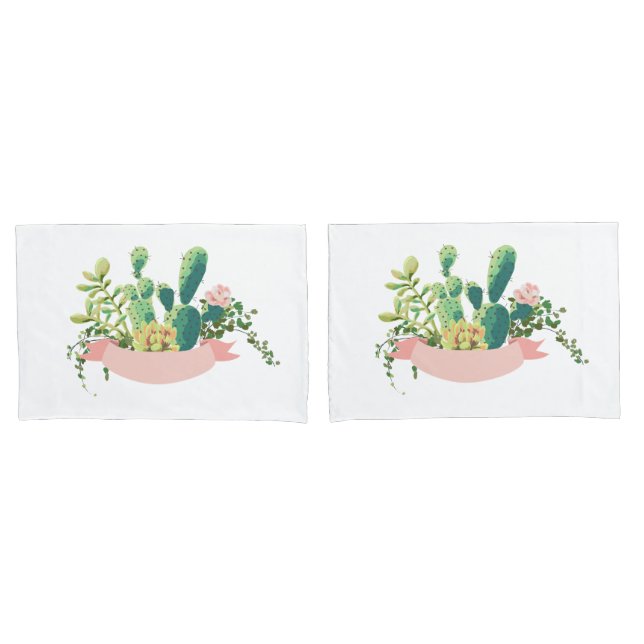 Housse D'oreillers Coques Coussins personnalisés Bohemian Cactus Succ (devant-Set)