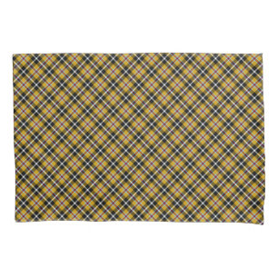 Housse D'oreillers Cornouailles National Tartan Jaune et Noir Plaid