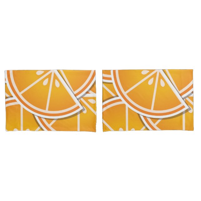 Housse D'oreillers Cotés orange funky (devant-Set)