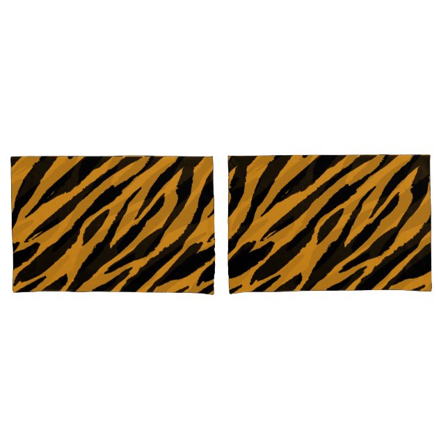 Housse D'oreillers Couleur de tigre Motif Animaux Amoureux (devant-Set)