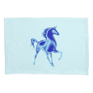 Housse D'oreillers Couleurs personnalisées Coussin Cheval bleu
