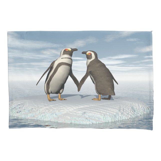 Housse D'oreillers Couples de pingouins (devant)
