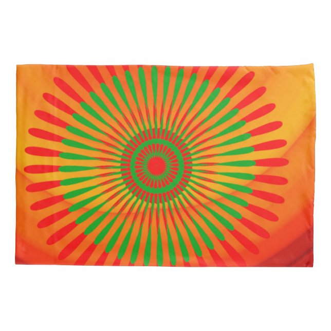 Housse D'oreillers Coussin Coque Green Red Circulaire (Dos)