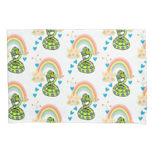Housse D'oreillers Coussin Coque Snake Rainbow