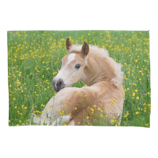 Housse D'oreillers Coussin-Couverture mignonne de parterre de poulain (devant)