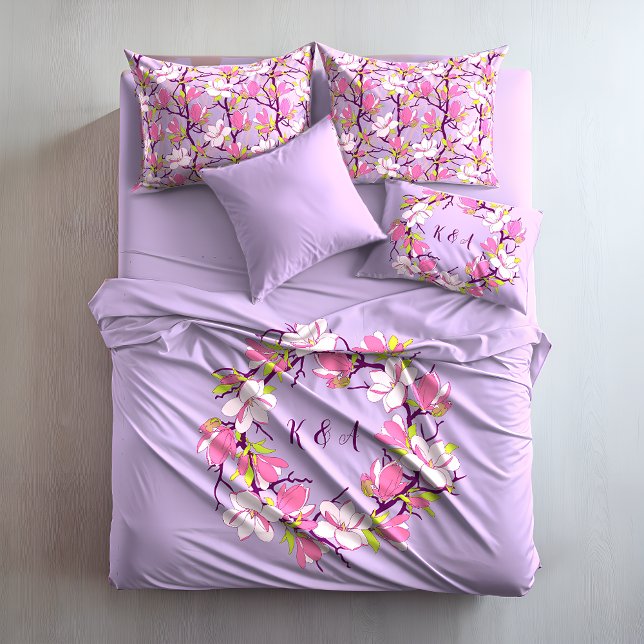 Housse D'oreillers Coussin de taille King Magnolia en fleurs (Blooming Magnolia King Size Pillow Case)