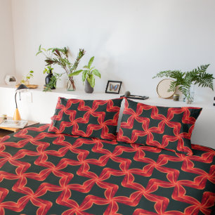 Housse D'oreillers Couvercle de couette Motif Red Swirl vibrante
