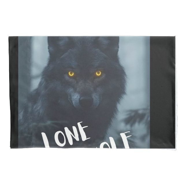 Housse D'oreillers couverture coussin (conception de loup solitaire) (devant)