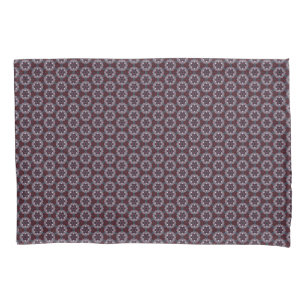 Housse D'oreillers Couvre-lit peint floral bordeaux et gris