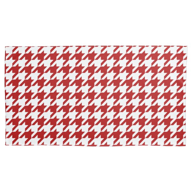 Housse D'oreillers Cranberry Houndstooth Motif Coques Coussins (devant-gauche)
