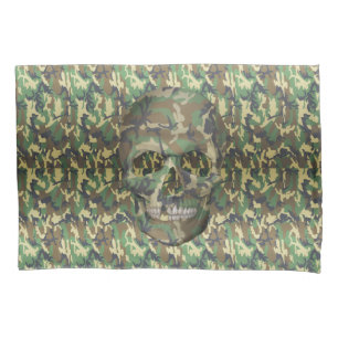 Housse D'oreillers Crâne Camouflé - Place Head Here