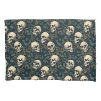 Housse D'oreillers Crânes roses gothiques sombres et Halloween de feu