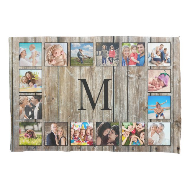 Housse D'oreillers Create Your Custom Photo Collage Rustic Farmhouse (devant)