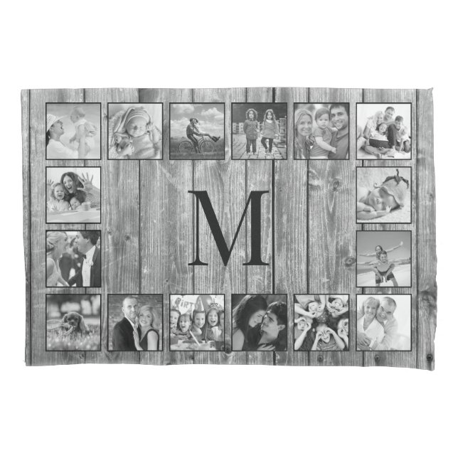 Housse D'oreillers Create Your Custom Photo Collage Rustic Farmhouse (devant)