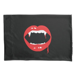 Housse D'oreillers Crocs de Vampire & Sang sur Gothique Personnalisé