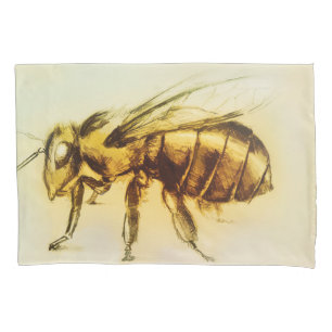 Housse D'oreillers Croquis réaliste d'insectes, Hornet Jaune, Abeille