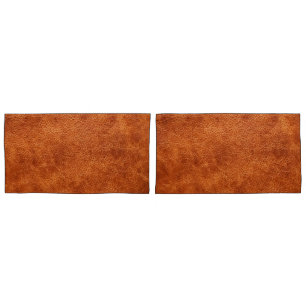 Housse D'oreillers Cru simili cuir de brun de cognac de Faux