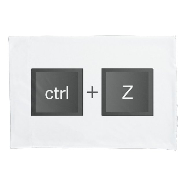 Housse D'oreillers Ctrl-Z+Z "ANNULER" Clavier d'ordinateur noir (devant)