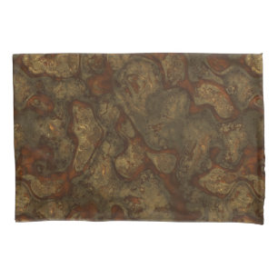 Housse D'oreillers Cuivre et pierre de bronze Abstrait