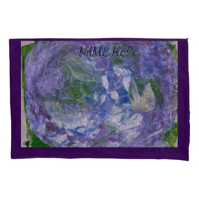 Housse D'oreillers Custom Name Purple Green Abstract Painted (devant)