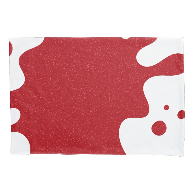 Housse D'oreillers Custom Tomato Red & White Splash Pillowcase (devant)
