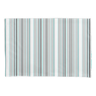 Housse D'oreillers Cute aqua gray stripes