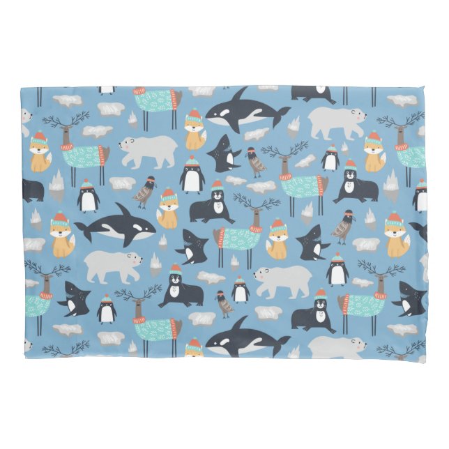 Housse D'oreillers Cute Arctic Animaux Motif sans couture (devant)