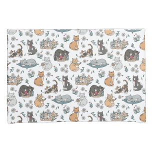 Housse D'oreillers Cute Cats Girls Kitten Coussin ensemble Coque