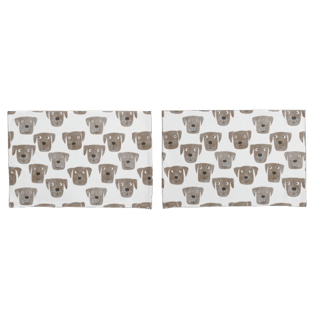 Housse D'oreillers Cute chocolat Labrador Retriever Chien Aquarelle (devant-Set)
