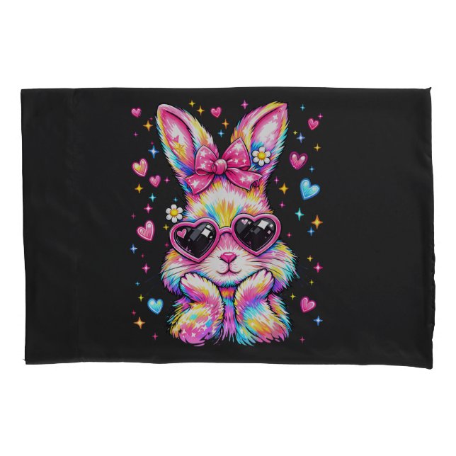 Housse D'oreillers Cute Coquette Tie Dye Rabbit Easter Bunny (devant)