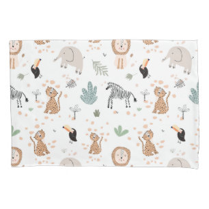 Housse D'oreillers Cute Jungle Rainforest Animaux Motif