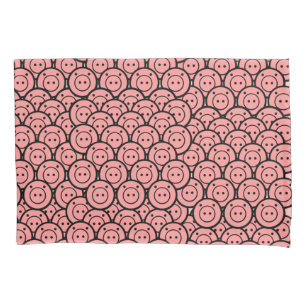 Housse D'oreillers Cute Kawaii Pink Piglets & Piglets Motif Vector Ar