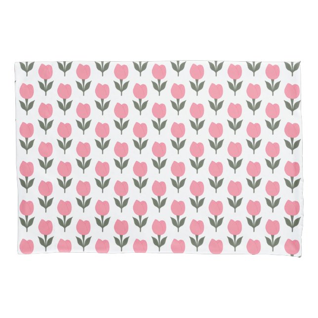 Housse D'oreillers Cute Tulips fleurs motif | Toute couleur arrière - (devant)