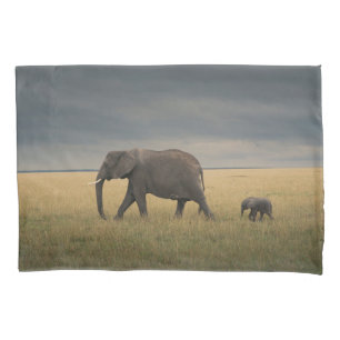 Housse D'oreillers Cutest Baby Animals African Elephant Family